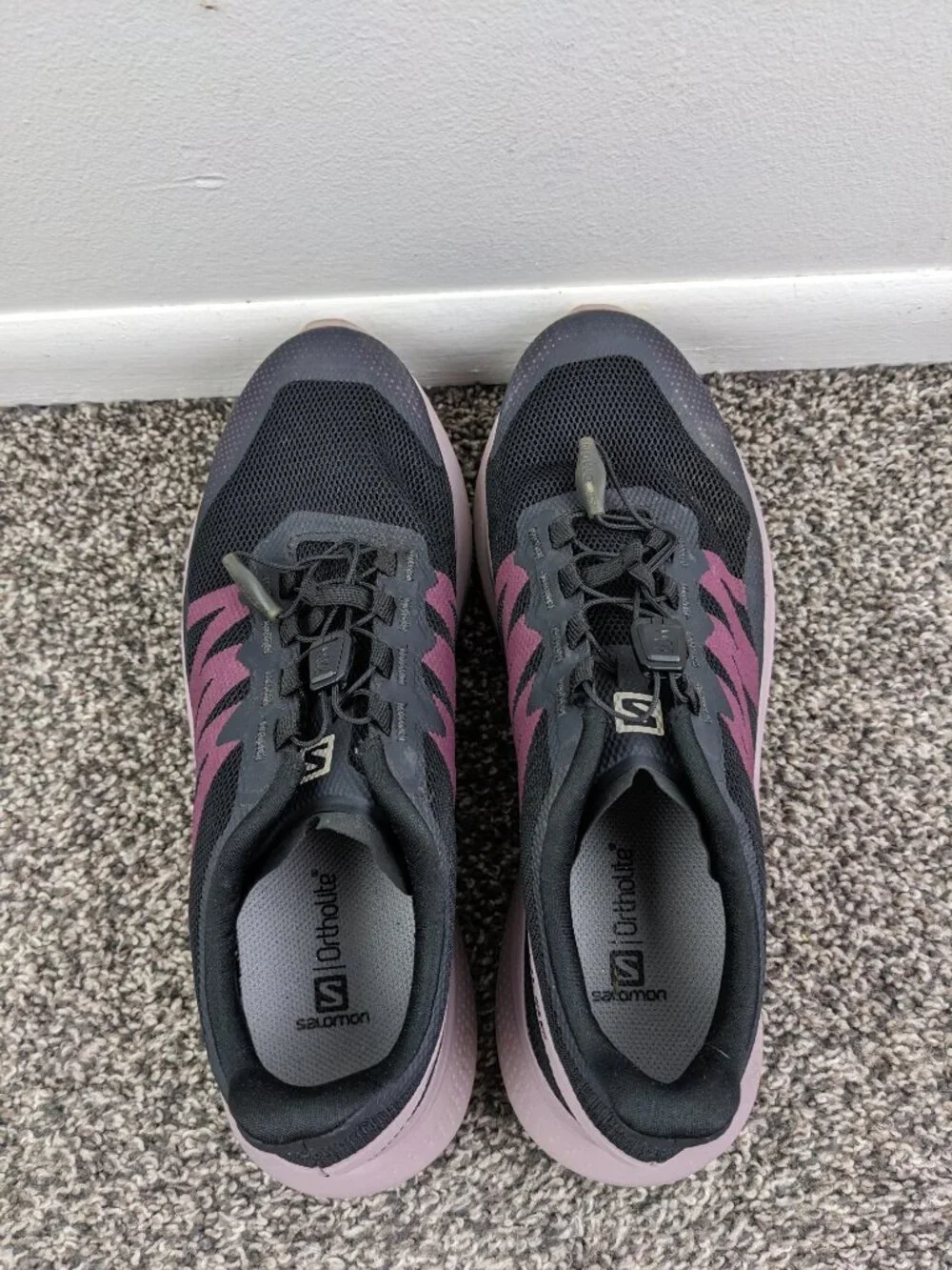 Salomon Hypulse Trail Running Sneakers Womens 10 Purple Black Lace Up Shoes